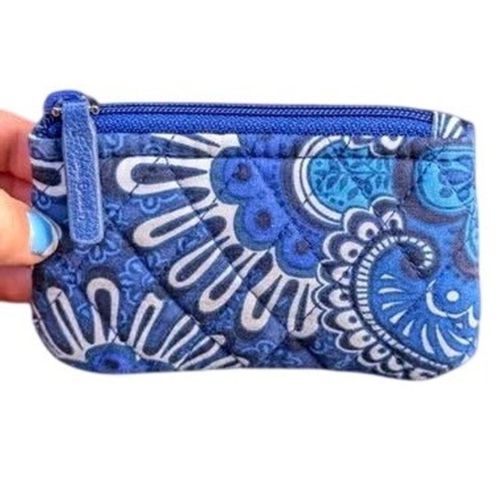 Vera Bradley ~ Quilted Cotton ~ Coin Purse Pouch ~ Blue Tapestry Retired Pattern